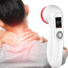 An image of a woman using the REDi CureRay Pro on her neck., red light panel, red light therapy professional hand held device