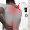 A man with back pain using the REDi CureRay Pro., red light therapy professional hand held device, red light panel