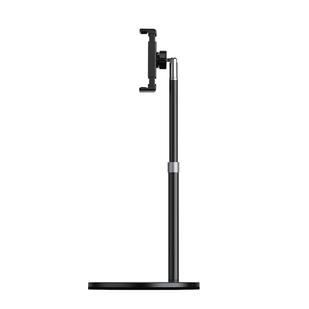 A black iRad Stand with a tablet on it.